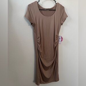 Heart and Hips Women’s Beige Maternity Dress